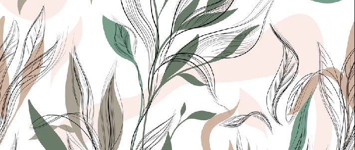 Papel pintado panorámico de flores gráficas