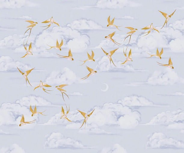 Papel pintado Poetic cloud gold bird