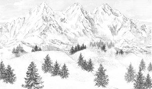 Papier peint montagne sommets de Chamonix, XXL, tendance