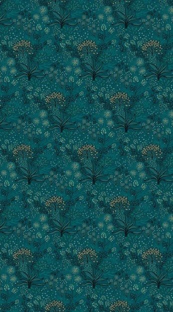 Papel pintado para cuarto de baño esencia vegetal azul pato