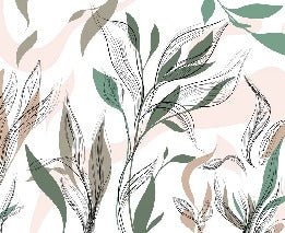 Papel pintado panorámico de flores gráficas