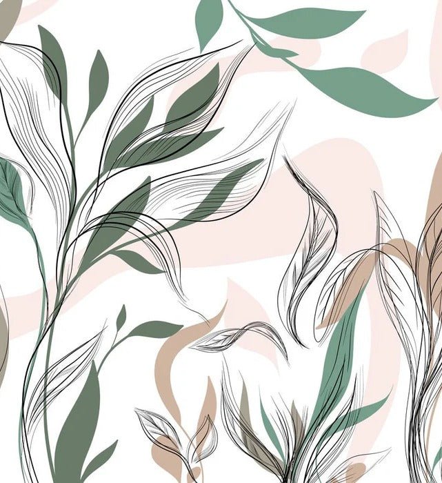 Papel pintado panorámico de flores gráficas