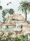 Papel pintado infantil oasis de animales