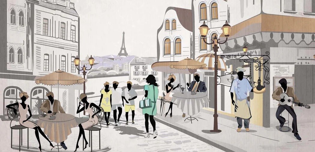 Papier peint français Paris café en terrasse, XXL, tendance