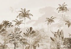 Papel pintado panoramico jungle eden sepia