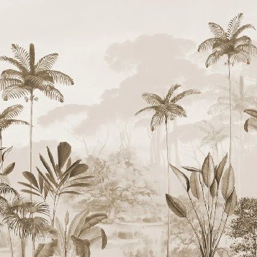 Papel pintado panoramico jungle eden sepia