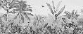 Papel pintado Espejismo tropical en blanco y negro