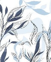 Papel pintado gráfico de flores azules