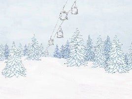 Papier peint montagnes télécabine bleu, XXL, tendance