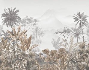 Papier peint tendance tropical sepia, XXL, tendance