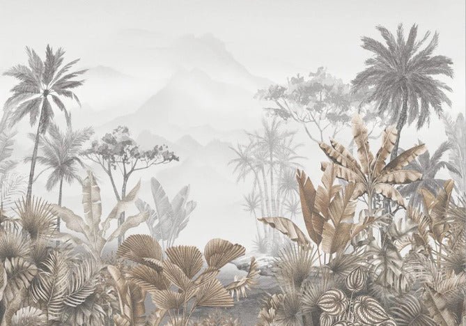 Papier peint tendance tropical sepia, XXL, tendance
