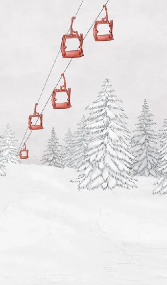 Papel pintado góndola roja montaña