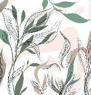 Papel pintado panorámico de flores gráficas