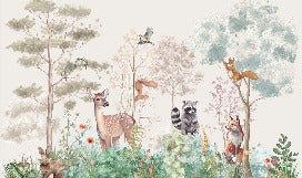 Papier peint chambre enfant nature magique beige