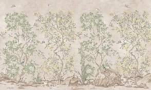 Papel pintado Panoramic chinoiserie garden