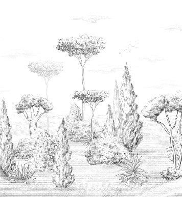 Papier peint panoramique forêt antique, XXL, tendance