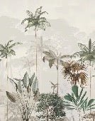 Papier peint panoramique jungle eden vert