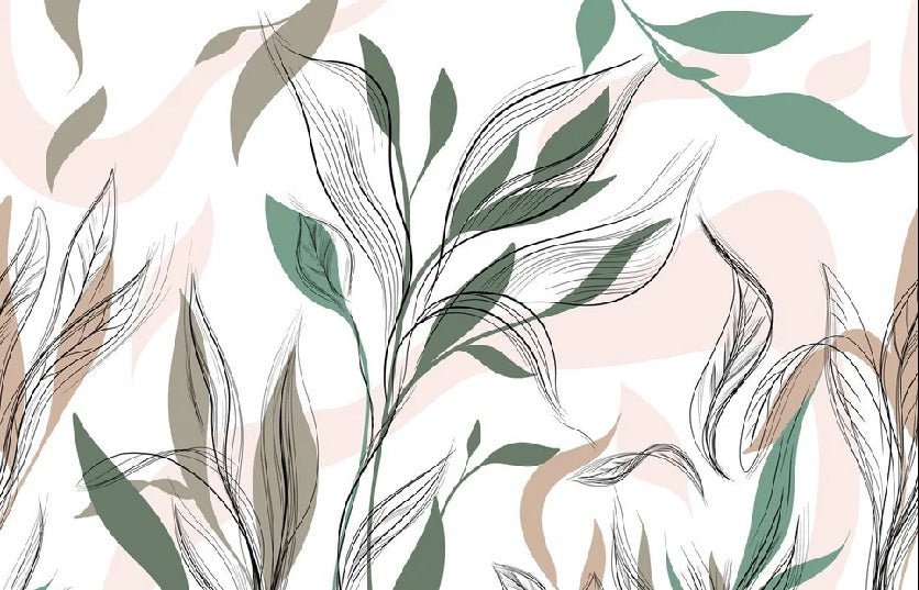 Papel pintado panorámico de flores gráficas