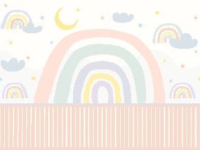 Papel pintado Dormitorio niña arcoiris