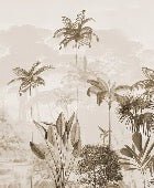 Papel pintado panorámico jungle eden sepia