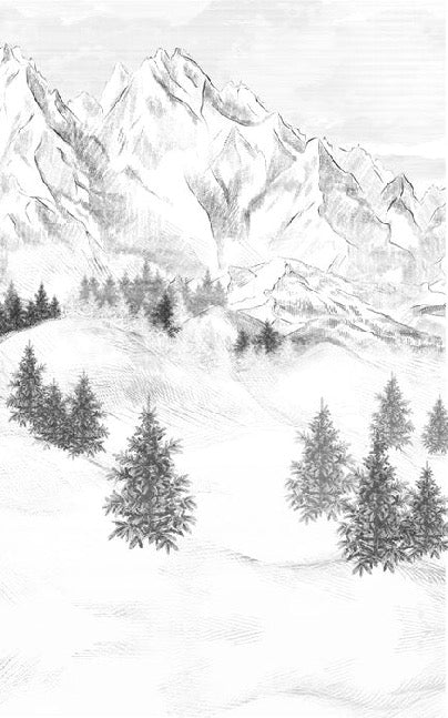 Papier peint montagne sommets de Chamonix, XXL, tendance