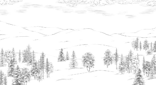 Papel pintado Cimes sketch montaña