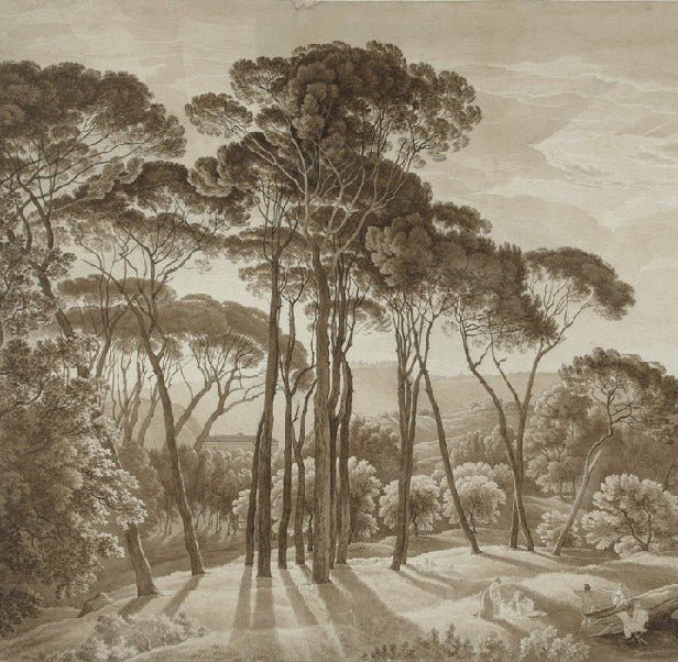 Papel pintado Paisaje panorámico italiano en ámbar