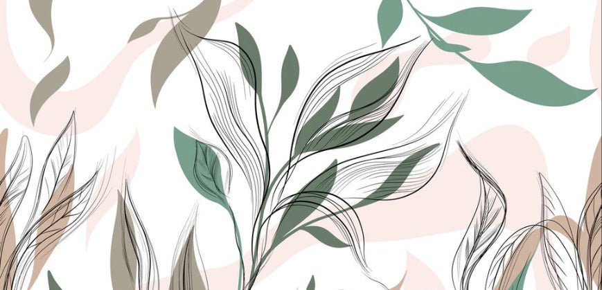 Papel pintado panorámico de flores gráficas