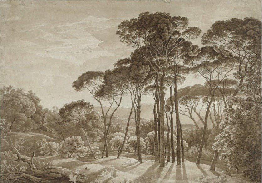 Papel pintado Paisaje panorámico italiano en ámbar
