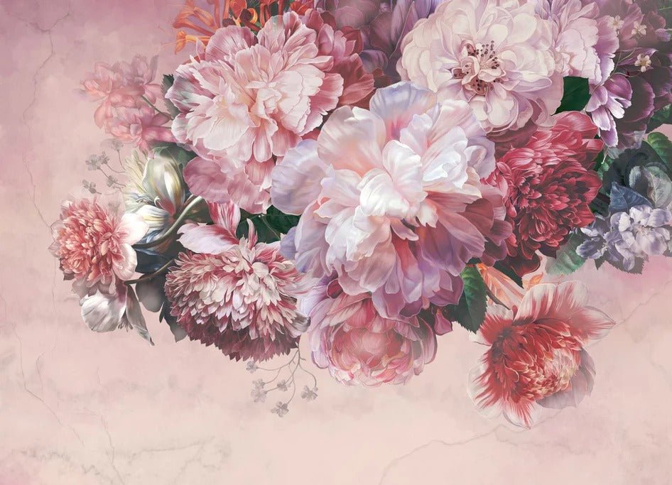 Papel pintado panorámico Peonía rosa