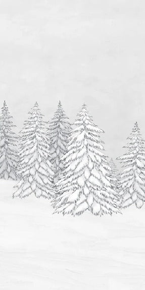 Papel pintado blanco y negro góndola montaña