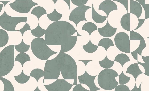 Papel pintado gráfico retro verde pizarra