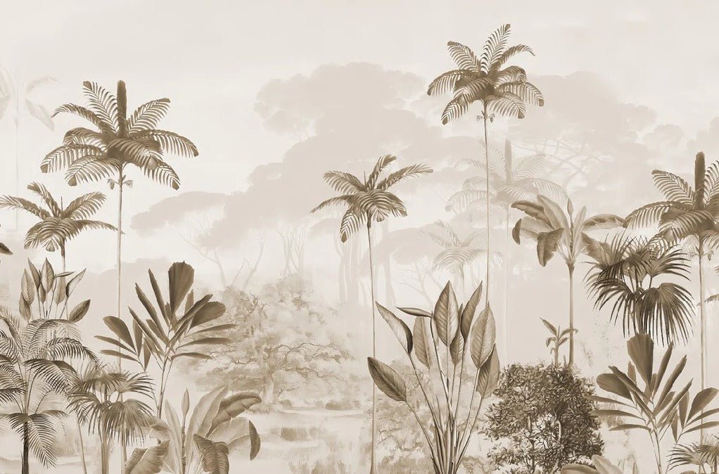 Papel pintado panoramico jungle eden sepia