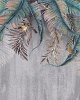 Papel pintado de Hojas y pájaros