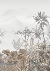 Papel pintado tropical sepia