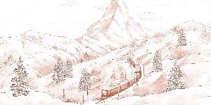 Papel pintado terracota Matterhorn panorámico