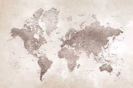 Papier peint carte du monde intemporel