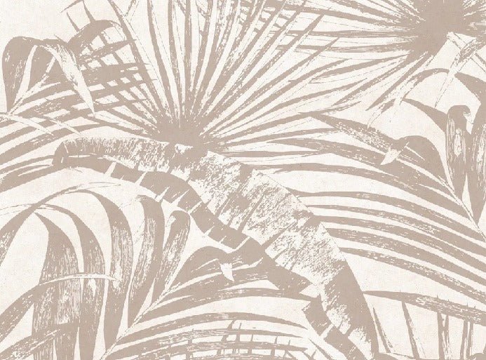 Papel pintado Hoja de selva monocromo