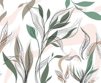 Papel pintado panorámico de flores gráficas