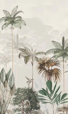 Papel pintado panorámico jungla eden verde