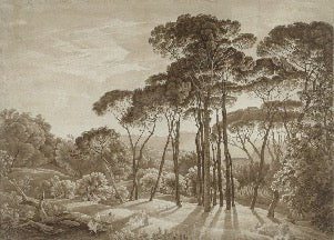 Papel pintado Paisaje panorámico italiano en ámbar