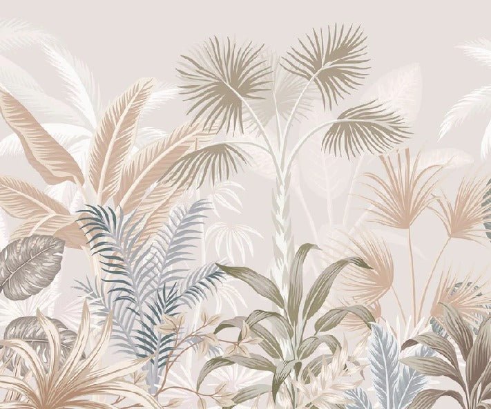 Papier peint salle de bain jungle terracotta