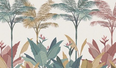 Papel pintado selva panorámica de colores
