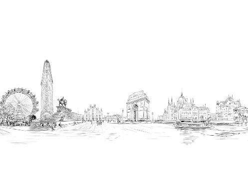 Papel pintado Monumento mundial en blanco y negro