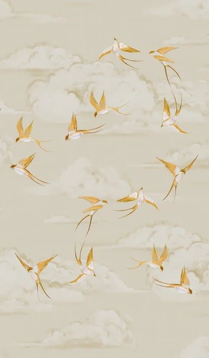 Papel pintado oficina pájaro dorado
