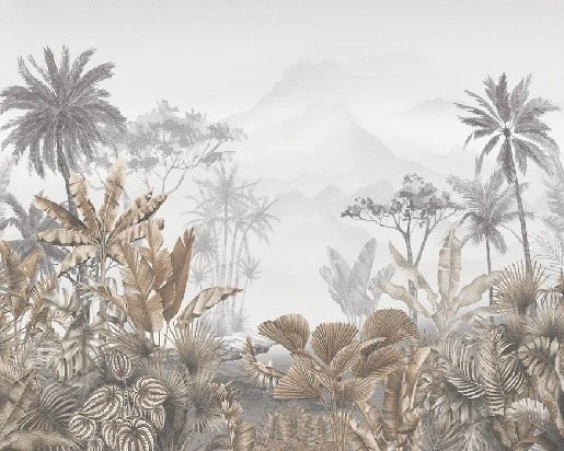 Papier peint tendance tropical sepia, XXL, tendance