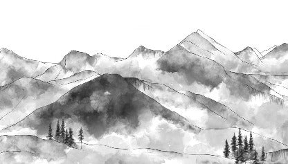 Papel pintado Aravis mountains en blanco y negro