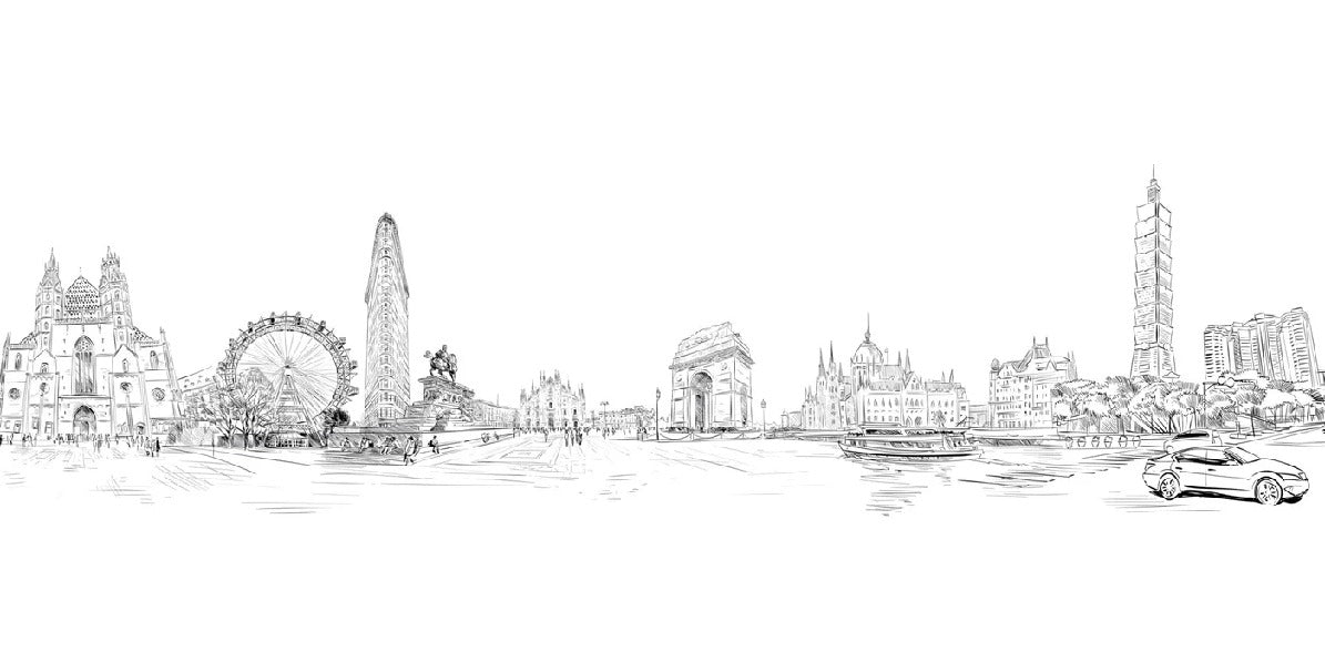 Papel pintado Monumento mundial en blanco y negro