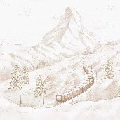Papel pintado panorámico Matterhorn sepia