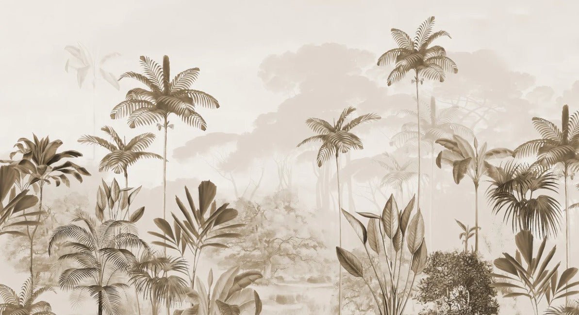 Papel pintado panoramico jungle eden sepia